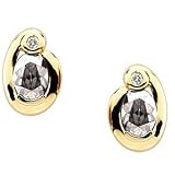 14K Yellow Gold Morganite and Diamond Earrings