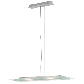 Eglo 88188A Kim-1, Nickel Clear, 2-Light Pendant Light Fixture from Ceiling Fixtures