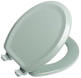Tools & Hardware : Mayfair 25EC 455 Designer Series Traditional Wood Toilet Seat with Easy-Clean Hinges, Round, Seafoam