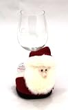 Holiday Santa Coaster Plush Slipper for Your Stemware