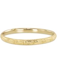 14K Yellow Gold Ladies Hollow 6.2mm Wide Bangle Bracelet