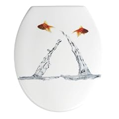 Wenko 19550100 WC-Sitz Springing Fish - rostfreie Edelstahlbefestigung, Duroplast