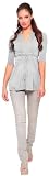 Olian 3/4 Sleeve Lycra Top -- gray size: x-small