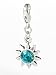 Charms Anhänger 'Sonne' mit original Swarovski Kristall (Indicolite)