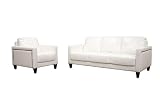 Baxton Studio Arianna White Leather Sofa & Chair
