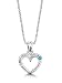18k White Gold or Yellow Gold Blue Topaz and Diamond Open Heart Pendant