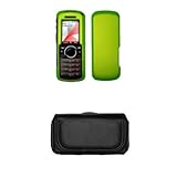 Motorola I296 Premium Neon Green Rubberized Case Cover Snap-On Cell Phone P ....
