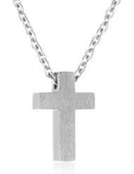 Womens Stainless Steel Cross Pendant Necklace , 18"