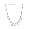 Sterling Silver Qtz Waterfall Necklace - Clear ( 18" )