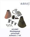 A.S.SAT Montageset universell, schwarz / rot