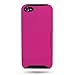 CoverON HYBRID Heavy Duty Hard HOT PINK Case and Soft BLACK Silicone Skin Cover with Kickstand and Credit Card Holder for Apple Iphone 5S / 5 [WCA660]