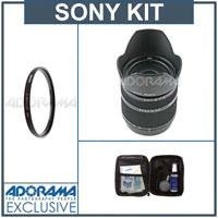 Sony 18-200mm f/3.5-6.3 a (alpha) Mount Digital SLR Lens Kit, with Tiffen 62mm UV Filter, Professional Lens Cleaning Kit