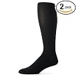 Truform, 15-20 mmHg of Compression, Mens Dress Overcalf, Medium, Black (Pack of 2)