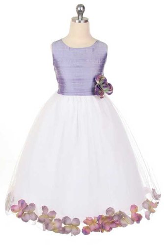 New Tulle Flower Petal Dress Flower Girl Pageant 4 Colors Available Size 2 to 12 Girls