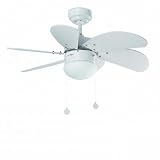 Formschöner Deckenventilator PALAO weiß mit Beleuchtung