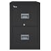 FireKing Patriot 2P1825-CBL Vertical Insulated Fire File Cabinet with 2 Drawers, Deep Letter or Legal Size, 25-1/16" Length x 17-3/4" Width x 27-3/4" Height, Black