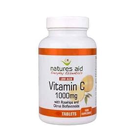 Natures Aid Low Acid Vitamin C 1000mg with Rosehips & Bioflavonoids 240 Tablets
