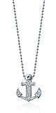 Alex Woo "Little Seasons" Diamond and 14kt White Gold Anchor Pendant Necklace