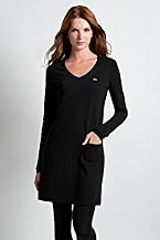 Long Sleeve Cotton Interlock V-Neck Pocket Dress