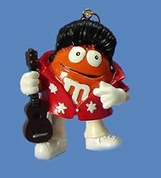 Orange M&M Iconic Elvis Presley "Blue Hawaii" Tropical Christmas Ornament 2.75"