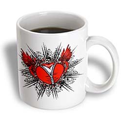 Funky Unzipped Heart Grunge Modern Vector Love Design - 15oz Mug Funky Unzipped Heart Grunge Modern Vector Love Design - 15oz Mug