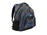 IMAGE OF New Targus 15.4 Feren Backpack Gray/Black/Blue Padded notebook compartment water resistant bottom