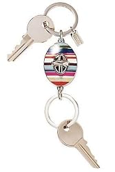 Coach Legacy Stripe Turnlock Valet Key Chain in Bag
