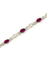 14kt Yellow Gold Oval Ruby and Diamond Bracelet