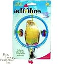 JW Pet Insight Activitoys Ring Clear Bird Perch Swing for Parakeets, Cockatiels & Similar Sized Birds