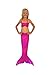 Handmade Mermaid Swimsuit Tail & Top for Swimming (Pink Mermaid Scales with matching top, Girls 6-8)