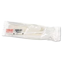 Boardwalk 6KITMW White 6 Piece Wrapped Cutlery Kit (Case of 250)