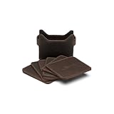 Saddleback Leather Coaster Set Dark Coffee Brown