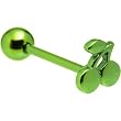 Green Cherry Anodized Titanium Barbell