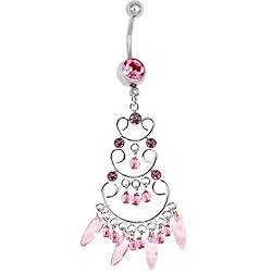 Passion Pink Exotica Chandelier Dangle Belly Ring