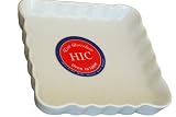 HIC Porcelain Square Quiche Dish, 6-1/2-by-6-1/2-by-1-Inch