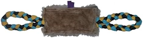 Dog Toy- Tug and Treat Jackpot With Shearling Sheep Fur and Braided Fleece Handle Assorted Colors