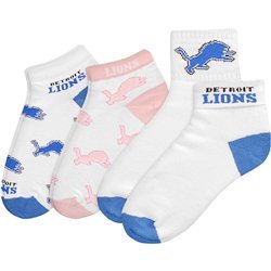 Buy For Bare Feet Detroit Lions Ladies Socks- 3 Pack - Detroit Lions Medium