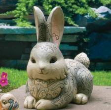 Jim Shore Grey Bunny Rabbit Garden Statue