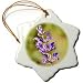 Salvia017 Small Blue Flowers - 3 Inch Snowflake Porcelain Ornament