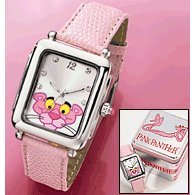 Pink Panther Watch in Tin with Crystals by 