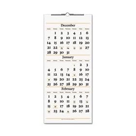 AT-A-GLANCE Three-Months-per-Page Reference Wall Calendar, Vertical Format, 12-1/4 x 27
