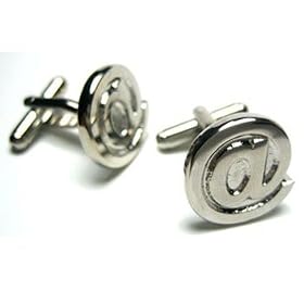 Technology At "@" Symbol Cufflinks: Web & Internet Cufflinks W/Gift Box