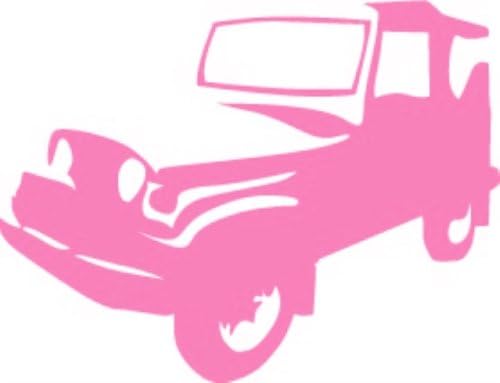 Front of Jeep Stencil Vinyl Sheet Sticker, Matte Cotton Candy 4.75'