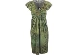 Misses Oneworld Short Sleeve Olive Animal Sublimation