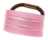 France Luxe Lined Ponytail Holder - Pink/Glitter Pink
