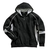 Victory Hooded Sweatshirt, Black/Grey/White (S-body length center of back 27" - sleeve length center of back 35.5")
