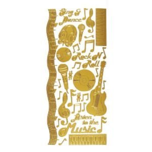 12 PACK DAZZLES 4x9 MUSIC GOLD Papercraft, Scrapbooking (Source Book)