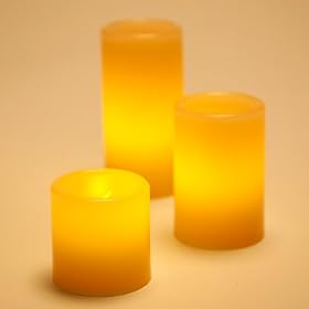 Set of 3 Wax LED Candles, Battery Operated 10cm Tall Tea Light