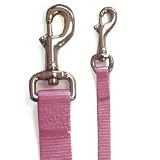 Four Paws Light Pink Nylon with Nickel Plated Hardware Dog Lead- 1 width x 4' length