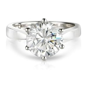 0.50 Carat G/SI1 Diamond 18K White Gold Solitaire Engagement Ring, Size M